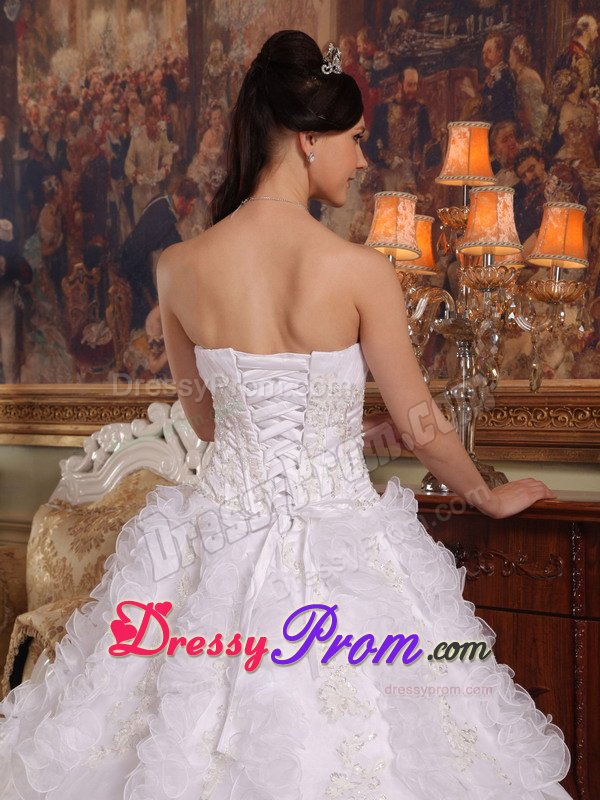 Pure Organza White Appliqued Sweet 15 Dresses in Hampshire