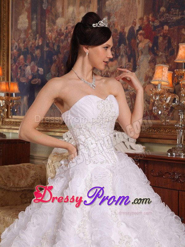 Pure Organza White Appliqued Sweet 15 Dresses in Hampshire