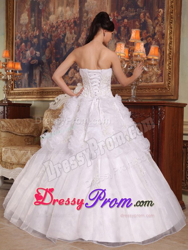 Pure Organza White Appliqued Sweet 15 Dresses in Hampshire