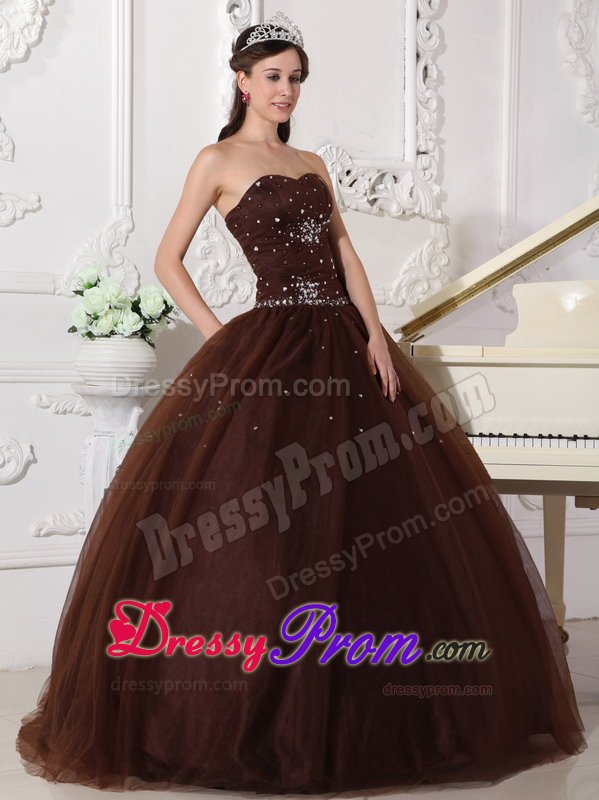 Simple Brown Sweet 15 Dresses with Rhinestones Gloucestershire