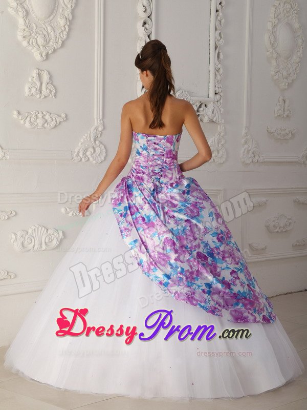 Printing Multi-color Sweetheart Sweet 15/16 Birthday Dresses