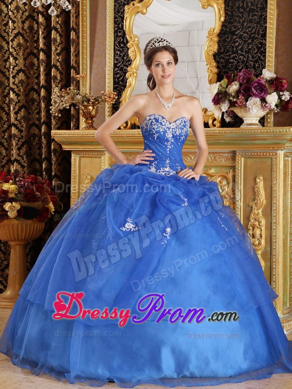 Custom Made Appliques Blue Sweet 15 Dresses in East Sussex