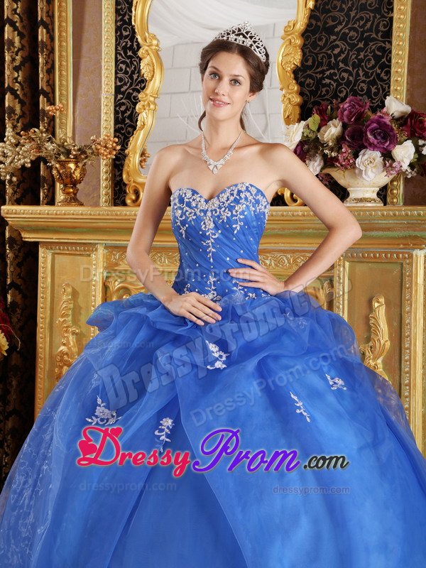 Custom Made Appliques Blue Sweet 15 Dresses in East Sussex
