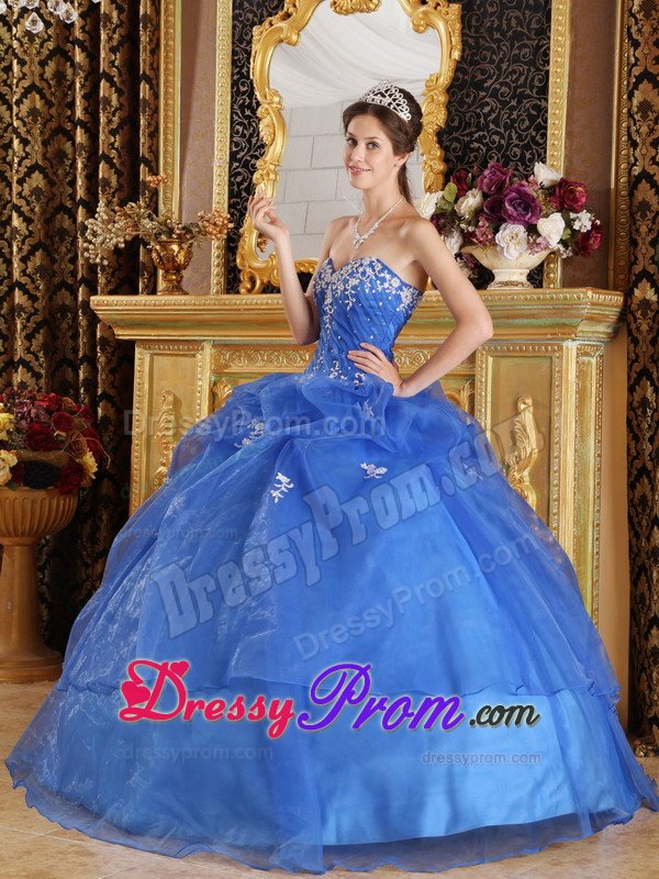 Custom Made Appliques Blue Sweet 15 Dresses in East Sussex