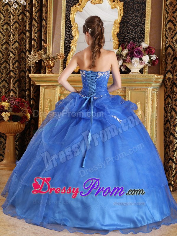 Custom Made Appliques Blue Sweet 15 Dresses in East Sussex