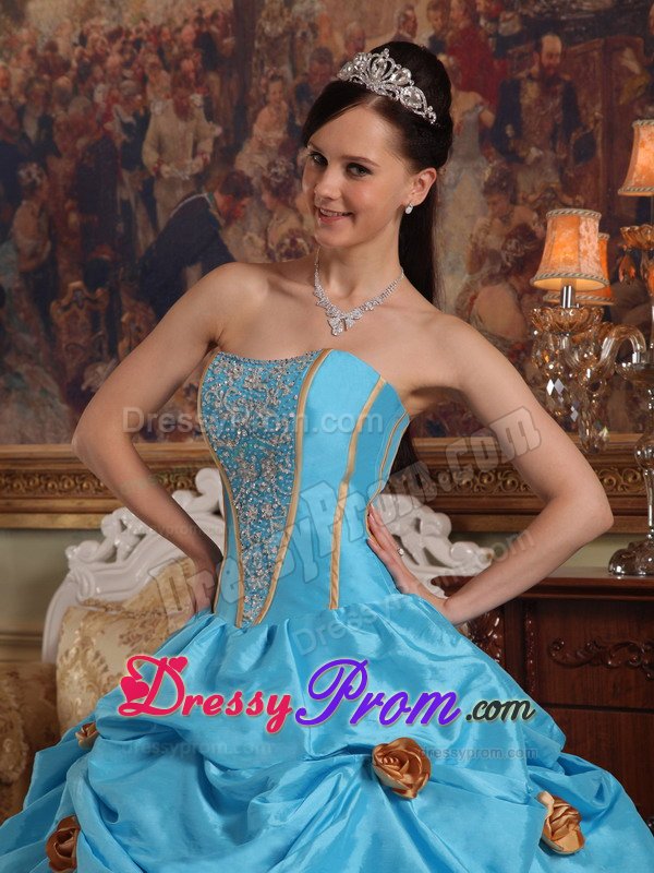 Popular Beaded Handmade Flowers Dress for Sweet 16 in Devon