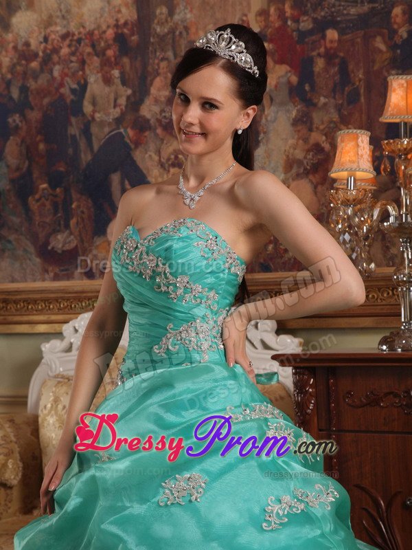 Customized Sweetheart Appliqued Pick Ups Quinceanera Dresses