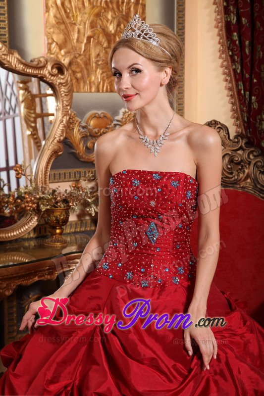 2013 On Sale Wine Red Quinceanera Dress with Beading Pick Ups
