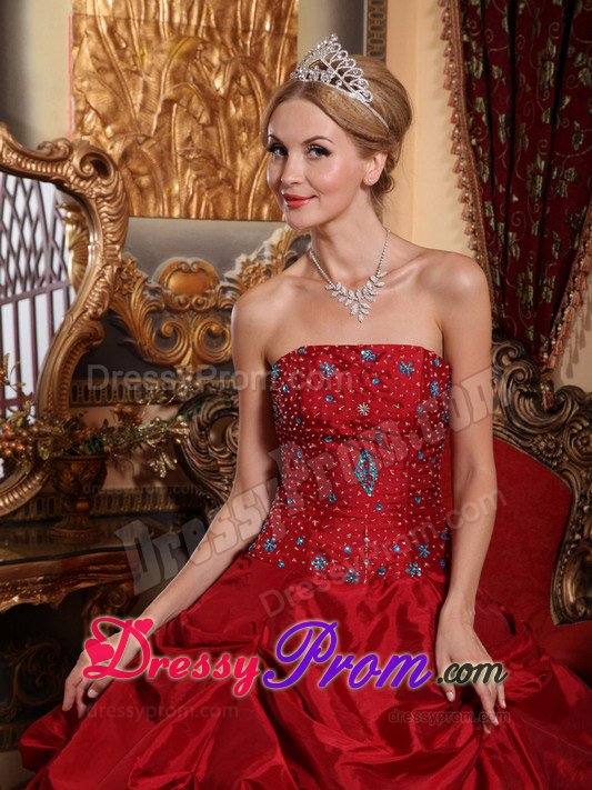 2013 On Sale Wine Red Quinceanera Dress with Beading Pick Ups