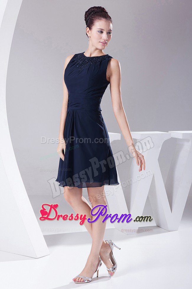 Beaded Scoop Navy Blue Prom Little Black Dress in Lafayette CA