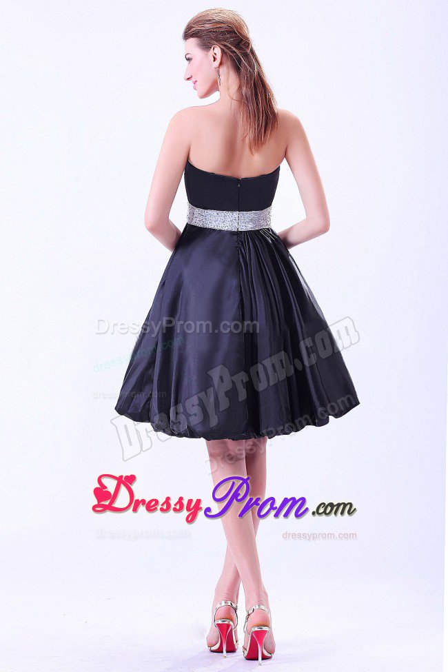 Cheap Beaded Belt Ruched Prom Little Black Dresses in Navy Blue