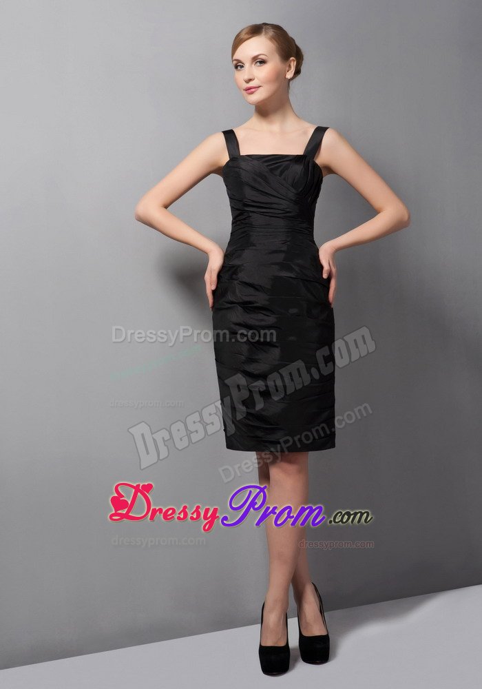 Ruched Mini Length Prom Little Black Dresses with Straps 2014