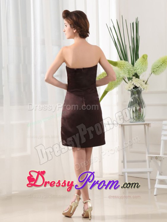 2014 Brown Mini-length Beaded Prom Cocktail Dress for Ladies