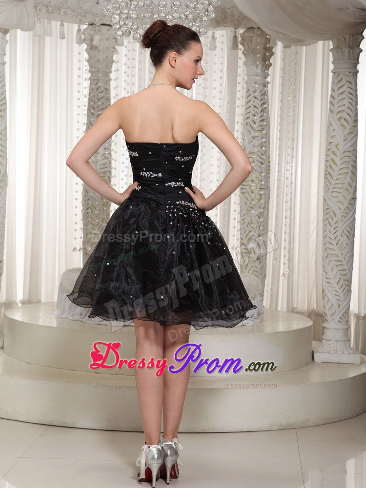 2014 Cheap Organza Beaded Little Black Dress in The Mainstream