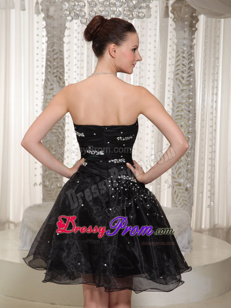 2014 Cheap Organza Beaded Little Black Dress in The Mainstream
