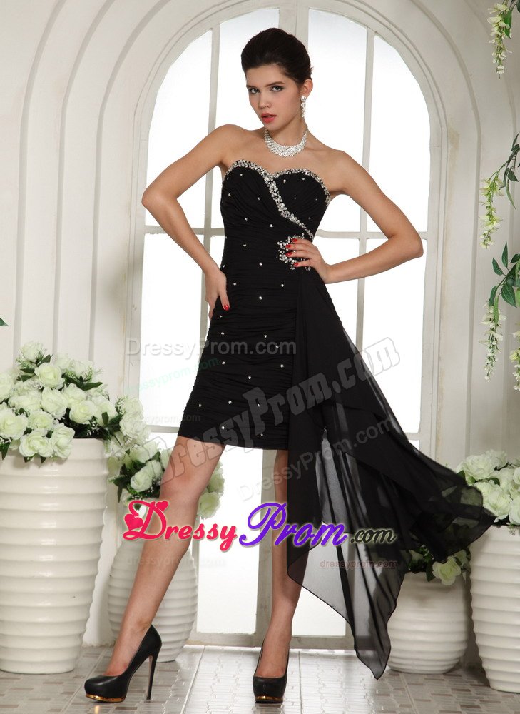 New Arrival Chiffon Sweetheart Beaded Little Black Cocktail Dress