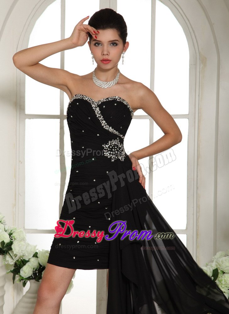 New Arrival Chiffon Sweetheart Beaded Little Black Cocktail Dress