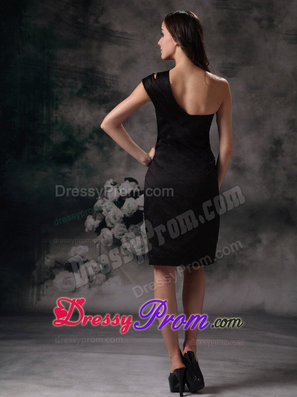 Unique Satin One Shoulder Beaded LBD Dresses for Wholesale