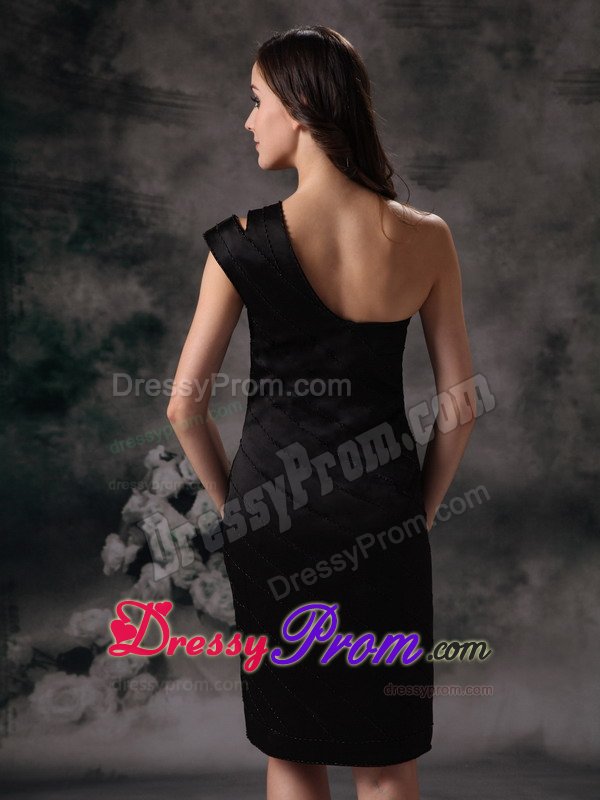 Unique Satin One Shoulder Beaded LBD Dresses for Wholesale