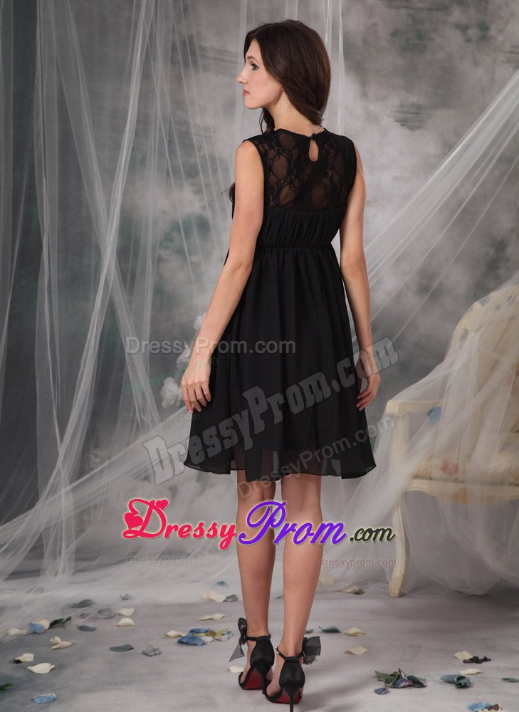 Simple Style Chiffon Knee-length Little Black Dress for Nightclub