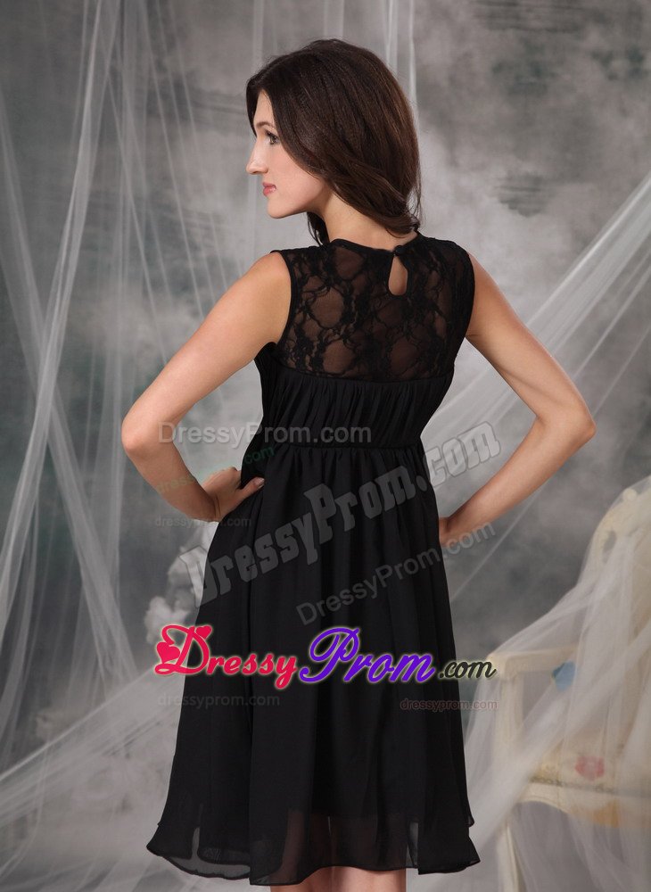 Simple Style Chiffon Knee-length Little Black Dress for Nightclub