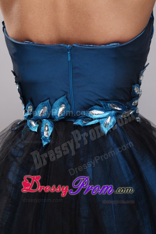 2013 Low Price Little Black Dress with Rhinestones And Appliques