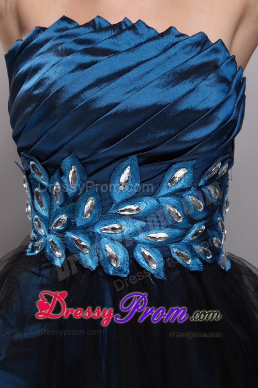 2013 Low Price Little Black Dress with Rhinestones And Appliques