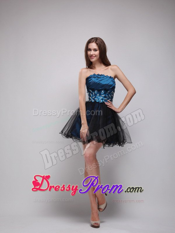 2013 Low Price Little Black Dress with Rhinestones And Appliques