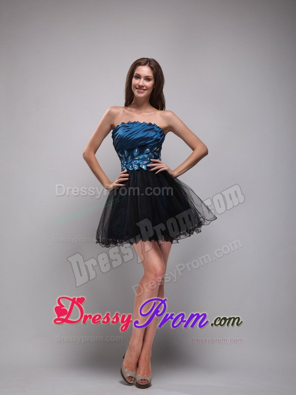 2013 Low Price Little Black Dress with Rhinestones And Appliques