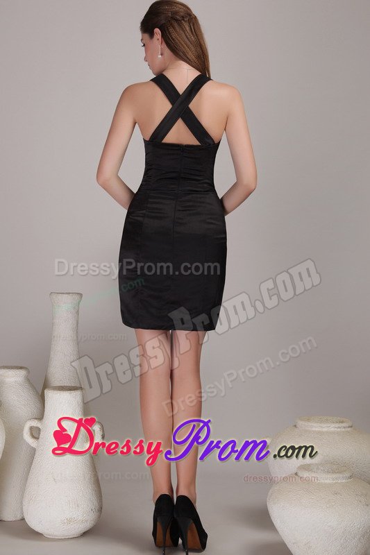 Satin Crisscross Back Little Black Dresses Juniors in Mississippi