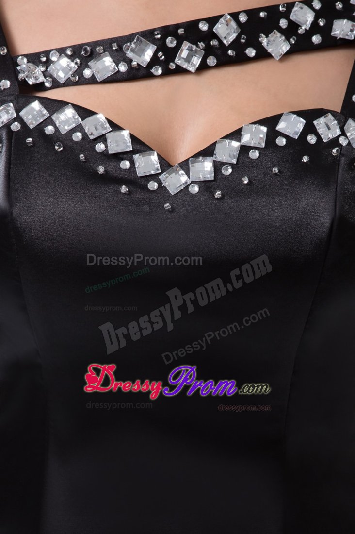 Off-the-shoulder Beaded Satin Little Black Dresses for Cocktail