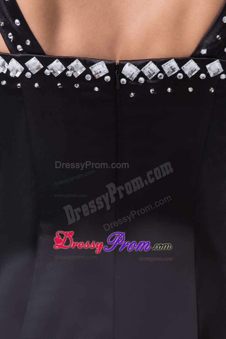 Off-the-shoulder Beaded Satin Little Black Dresses for Cocktail