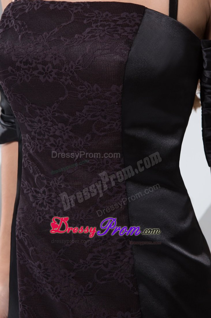 Special Style Halter Top Short Sleeves Little Black Cocktail Dress