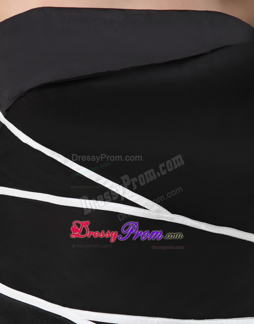 2014 Low Price Sheath Strapless LBD Dress with White Streak