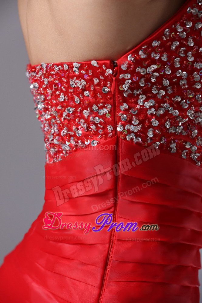 Sweetheart Ruffled Layers Beaded Red Prom Celebrity Dress Store