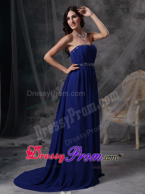 Designer Empire Strapless Beaded Ruched Prom Dresses Store