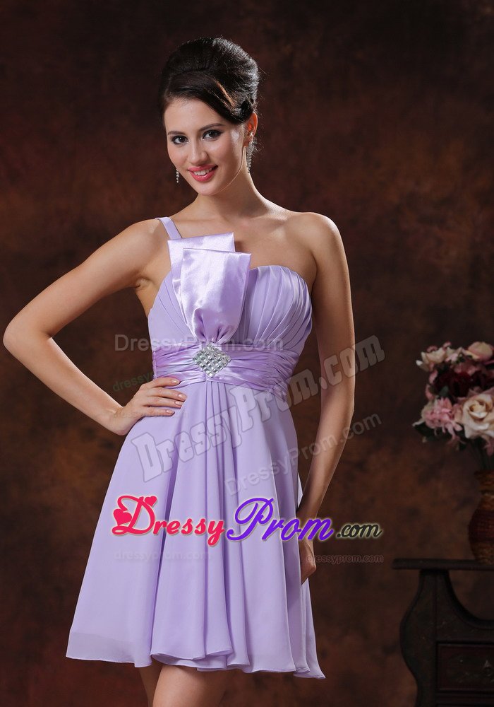Magic Miss Design One Shoulder Lilac Short Dress for Prom