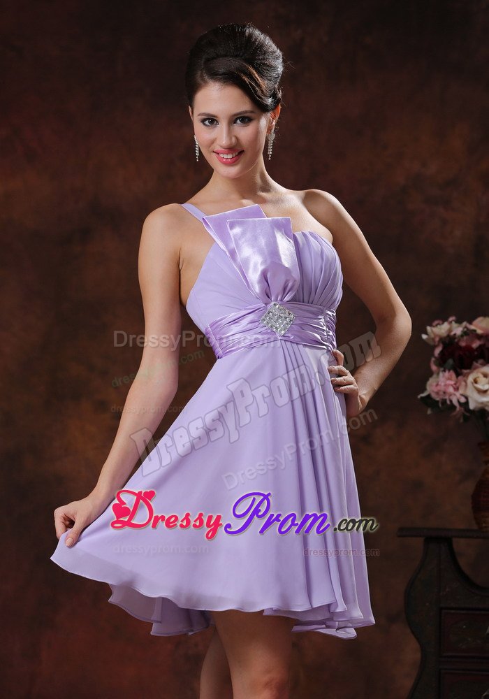 Magic Miss Design One Shoulder Lilac Short Dress for Prom