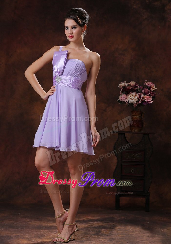 Magic Miss Design One Shoulder Lilac Short Dress for Prom
