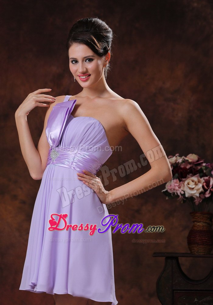 Magic Miss Design One Shoulder Lilac Short Dress for Prom