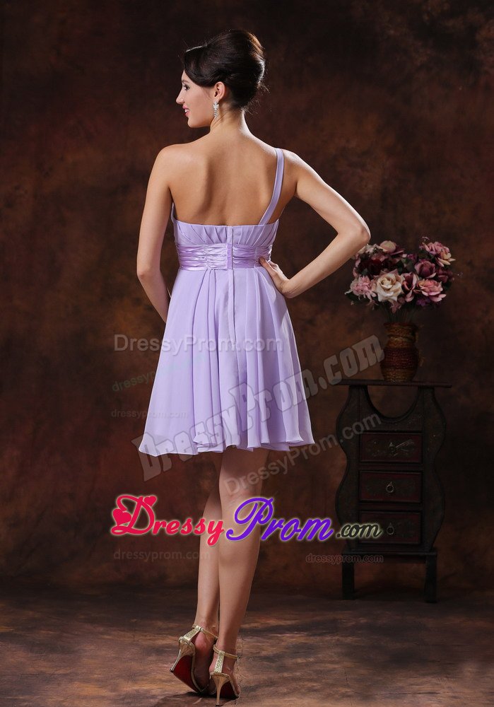 Magic Miss Design One Shoulder Lilac Short Dress for Prom