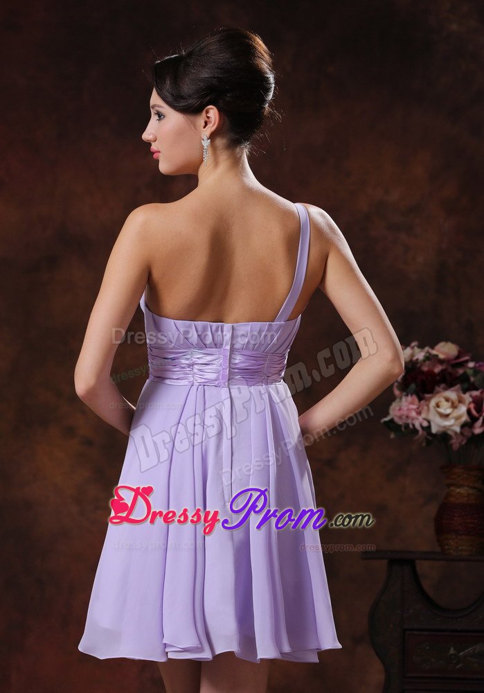 Magic Miss Design One Shoulder Lilac Short Dress for Prom