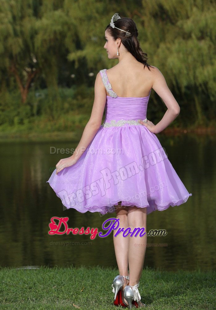 One Shoulder Beaded Short Prom Party Dress Colors for Choice
