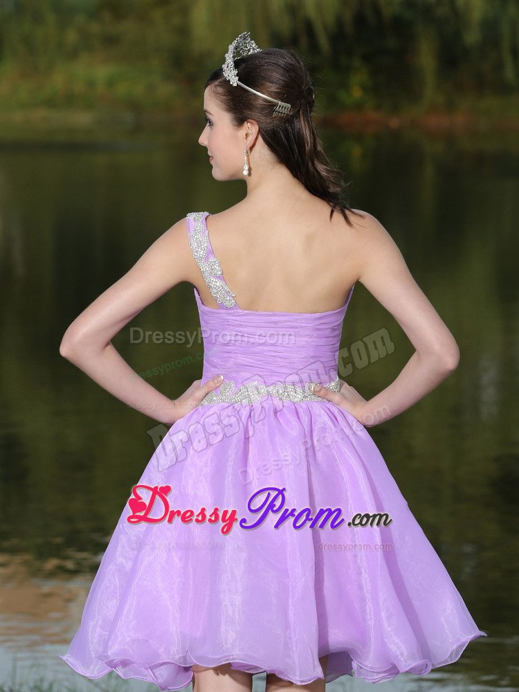 One Shoulder Beaded Short Prom Party Dress Colors for Choice