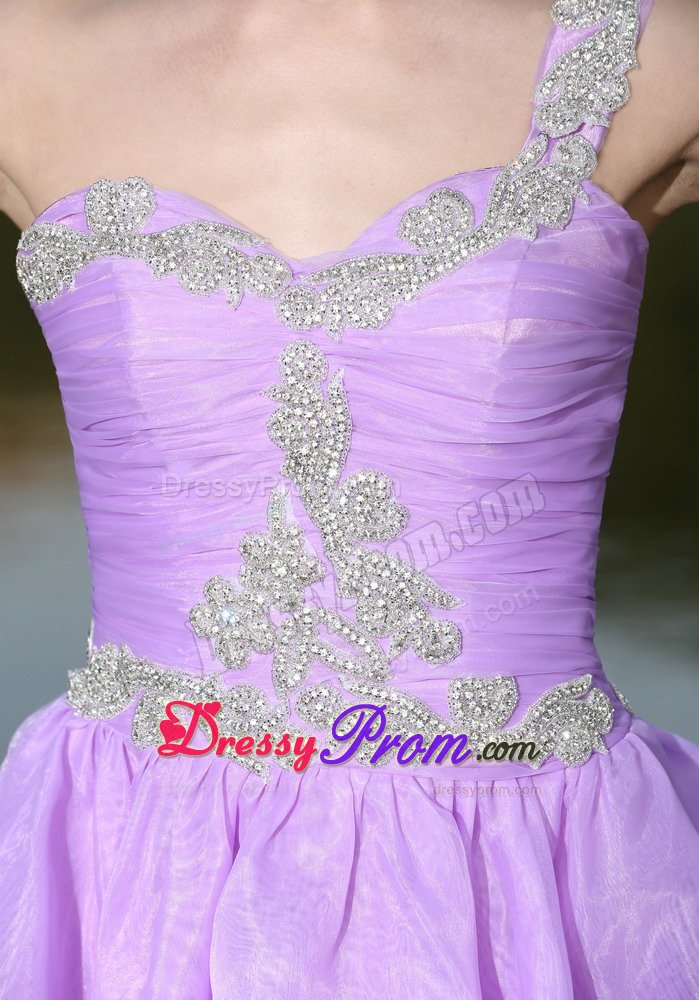 One Shoulder Beaded Short Prom Party Dress Colors for Choice