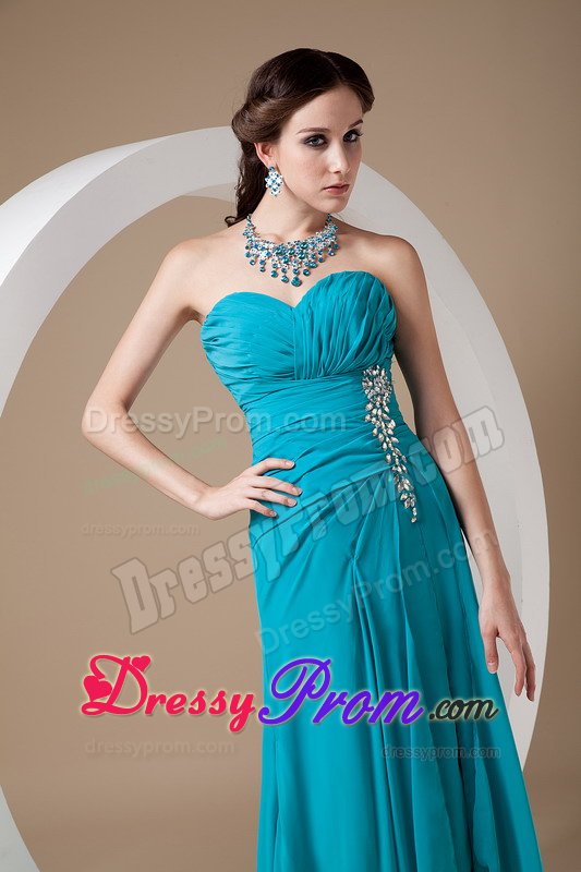 Hot Ruched High-low Teal Prom Dress for Ladies in Merseyside