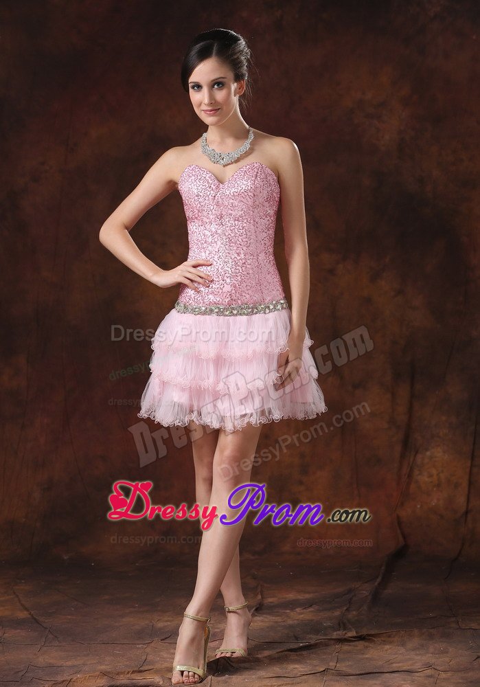 Customized Sweetheart Dress for Prom with Paillette Rhinestones