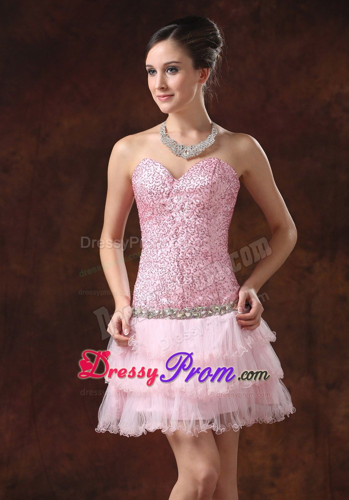 Customized Sweetheart Dress for Prom with Paillette Rhinestones