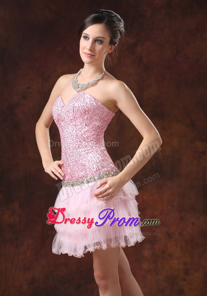 Customized Sweetheart Dress for Prom with Paillette Rhinestones