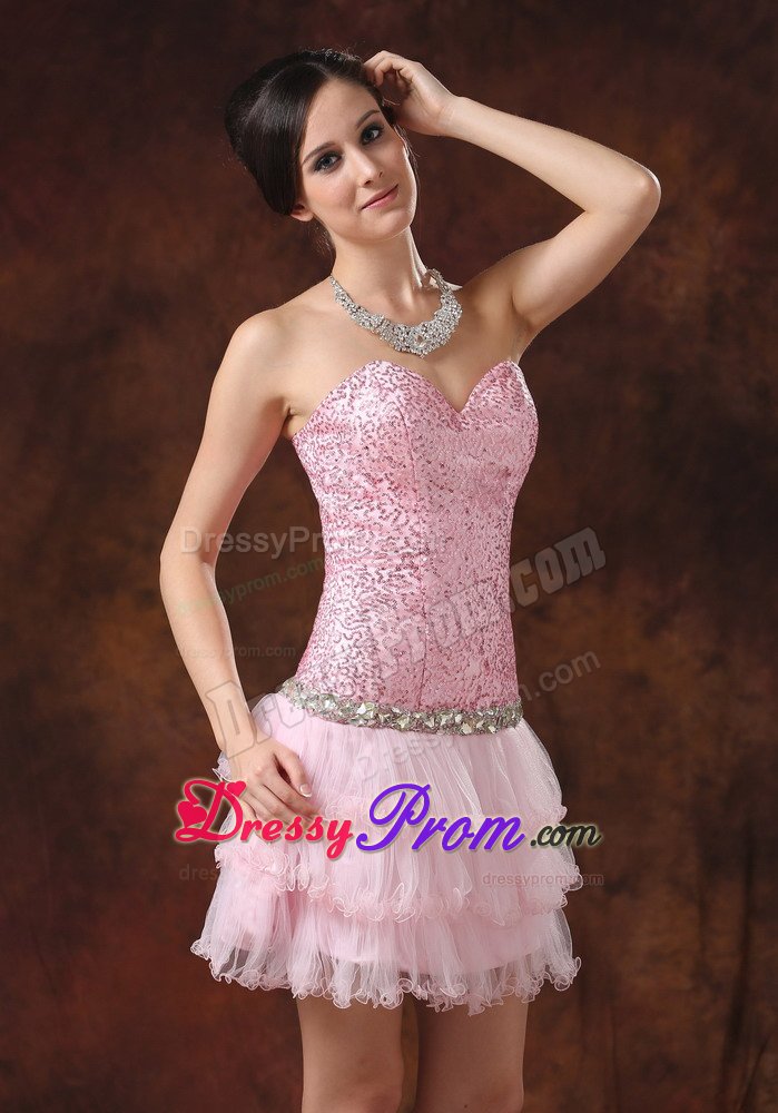 Customized Sweetheart Dress for Prom with Paillette Rhinestones
